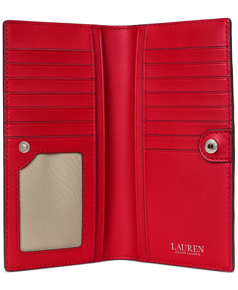 Lauren Ralph Crosshatch Leather Slim Snapped-Closure Wallet