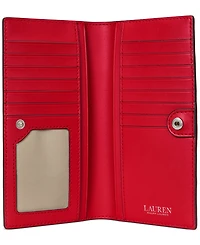Lauren Ralph Crosshatch Leather Slim Snapped-Closure Wallet