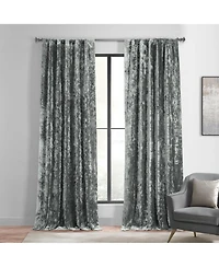 Half Price Drapes Stone Grey Lush Crush Velvet Room Darkening Curtain