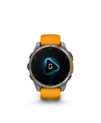 Garmin fenix 8 47mm, Amoled, Outdoor & Fitness Gps Smartwatch, Saphire, Bare Graphite Titanium, Spark Orange/Graphite Band, Na