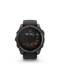 Garmin fenix 8 51mm, Saphire Solar, Outdoor & Fitness Gps Smartwatch, Carbon Gray Titanium Black, Black/Pebble Gray Band, Na