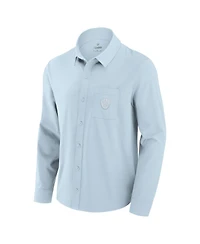 Fanatics Men's Light Blue Milwaukee Brewers Front Office Long Sleeve Button-Up Shirt