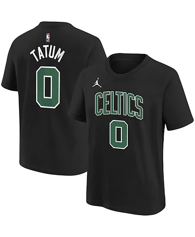 Jordan Big Boys and Girls Jayson Tatum Black Boston Celtics Statement Edition Name & Number Player T-Shirt