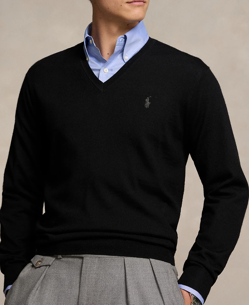 Polo Ralph Lauren Men's Washable Wool V-Neck Sweater