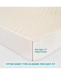 Fabdreams Organic Luxury Organic Cotton Quilted Mattress Protector with 17" Deep Pockets, Water- Resistant