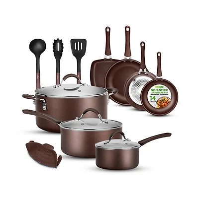 NutriChef Kitchenware Pots & Pans Set – High-qualified Basic Kitchen Cookware Set, Non-Stick (14-Piece Set)