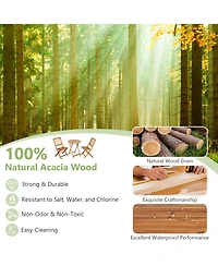 Sugift 3 Pieces Patio Folding Bistro Set with Padded Cushion and Round Coffee Table