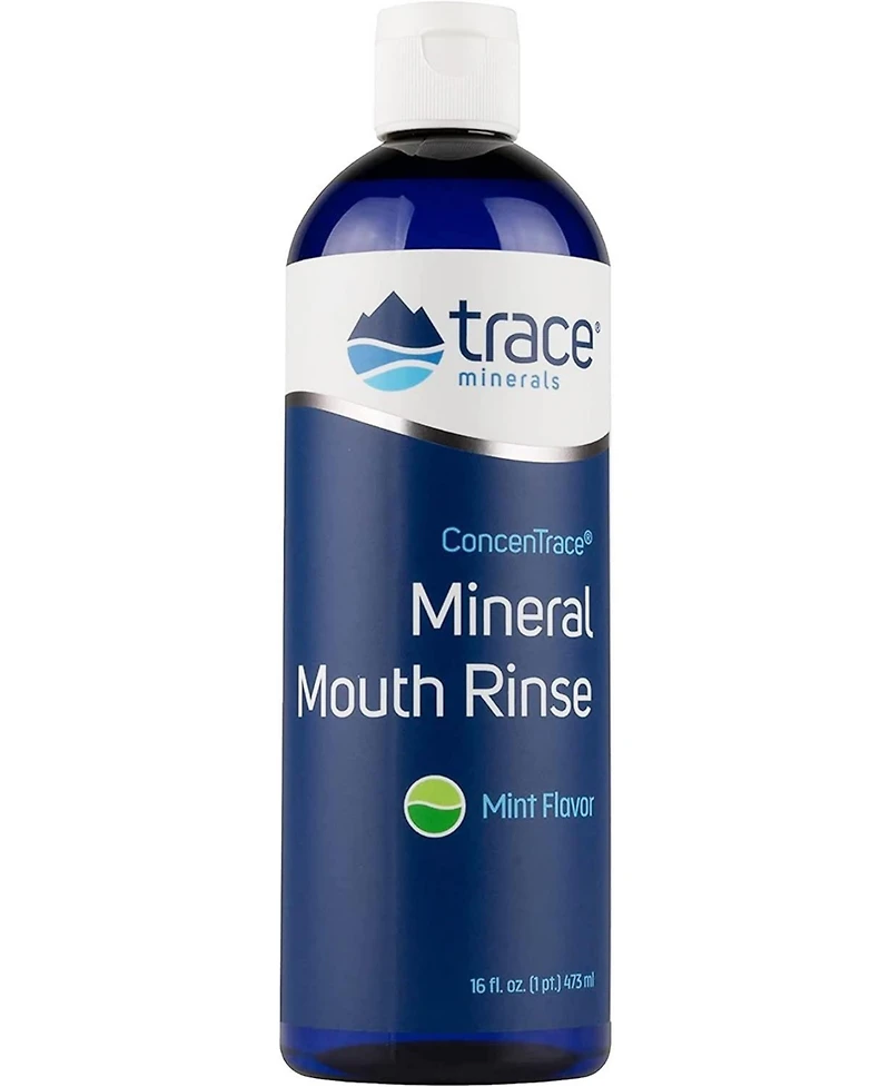 Trace Minerals | ConcenTrace Mineral Mouth Rinse | Gentle Mouth Rinse, Fresh Breath | Alcohol Free, Certified , Gluten Free, Non-gmo | Mint | 10 oz