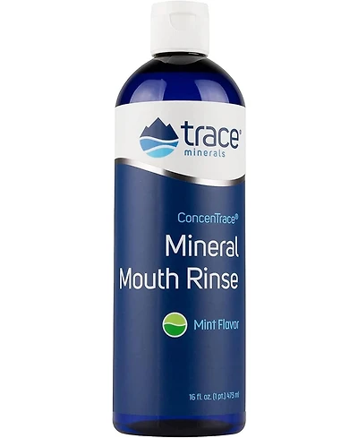 Trace Minerals | ConcenTrace Mineral Mouth Rinse | Gentle Mouth Rinse, Fresh Breath | Alcohol Free, Certified , Gluten Free, Non-gmo | Mint | 10 oz