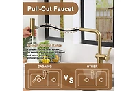 Casainc Single Handle Pull Out Kitchen Faucet with Touchless Sensor With Three-function Mode Sprayer