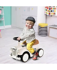Gymax Retro Kids Ride-on Toy Kids Sit to Stand Vehicle with Working Steering Wheel White