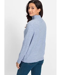 Olsen Women's 1/4 Zip Cable Knit Pullover