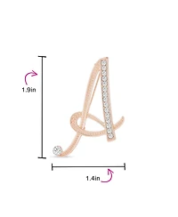 Bling Jewelry Large Statement Abc Pave Crystal Letters Alphabet Initial Scarf Lapel Pin Brooch Rose Gold Plated