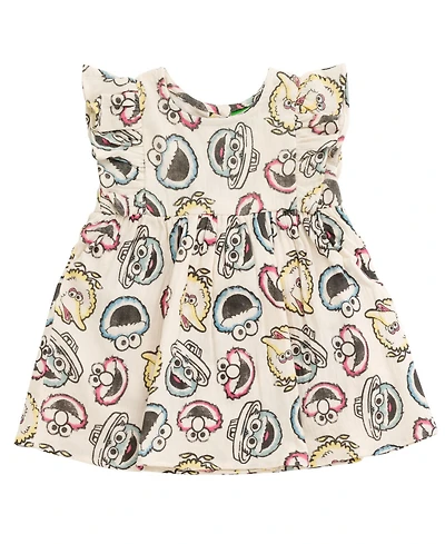 Sesame Street Baby Girls Cotton Gauze Matching Family Short Overalls