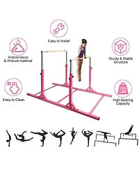 Adjustable Kids Double Horizontal Bars Gymnastic Training Parallel Bars
