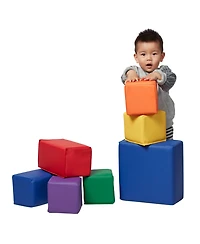 ECR4Kids SoftZone Toddler Foam Building Blocks, Contemporary, 7-Piece