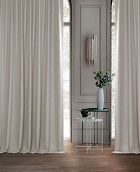 Half Price Drapes Warm White Extra Wide Performance Linen Hotel Blackout Curtain