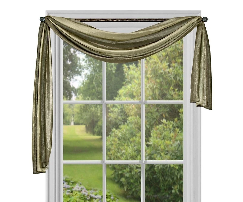Kate Aurora Royal Ombre Crushed Semi Sheer Single Window Scarf Valance Treatment