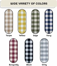 Kate Aurora 2 Piece Country Farmhouse Buffalo Plaid Rod Pocket Cafe Tier Curtain Panels With Macrame Border