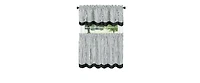 Kate Aurora Farmhouse Striped Rod Pocket Cafe Kitchen Curtain Tier & Valance Set
