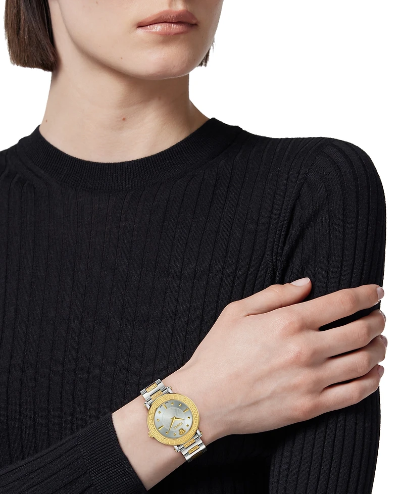 Versace Women's Swiss Greca Sphere Two-Tone Stainless Steel Bracelet Watch 35mm