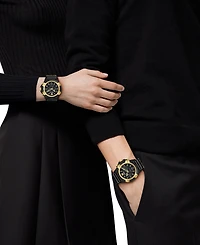 Versace Men's Swiss Chronograph Black Silicone Strap Watch 44mm
