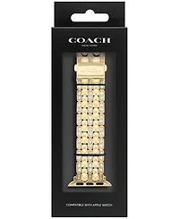 Coach Women's Gold-Tone Stainless Steel with Crystals Apple Watch Strap 38mm, 40mm, 41mm