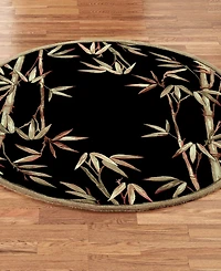 Kas Sparta Bamboo Border 5'6" Round Area Rug