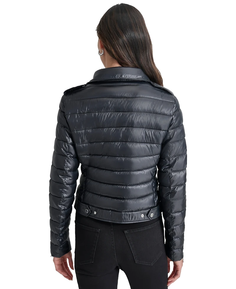 Dkny Jeans Women's Lightweight Zip-Front Puffer Jacket