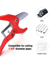 1/2" 3/4" 3/8" Pex Crimper Set Crimping Tool Kit with Go/no Go Gauge Pipe Cutter