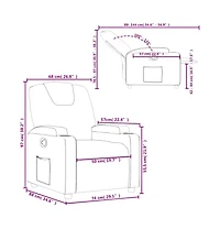 vidaXL Recliner Chair Gray Faux Leather