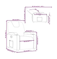 vidaXL Recliner Chair Gray Faux Leather