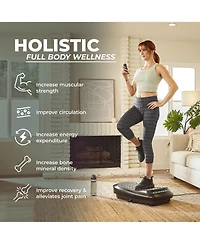 Sunny Health & Fitness Fitboard 4D Vibration Plate Wellness Machine for Toning Weight Loss & Lymphatic Drainage, Oscillation Therapy Platform