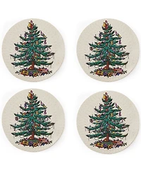 Spode Christmas Tree Polyester 4 Piece Placemat, 15" x 15"