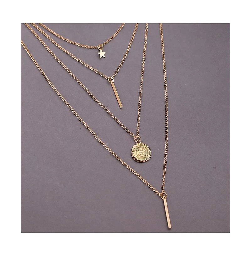 Sohi Women's Swirl Layered Necklace