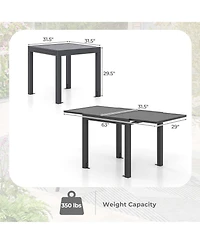 31.5"-63" Expandable Patio Dining Table for 4-6 Person with Slatted Tabletop