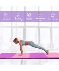 Costway 4'x 10'x 2''Folding Gymnastics Tumbling Mat Indoor Outdoor Gym Stretching Yoga