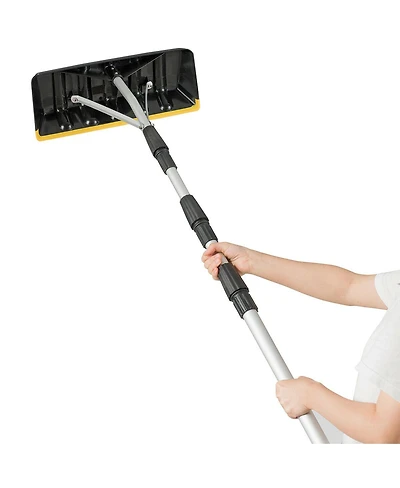 21FT Telescoping Snow Roof Rake Large Poly Blade Aluminum Tube Non-Slip Handle