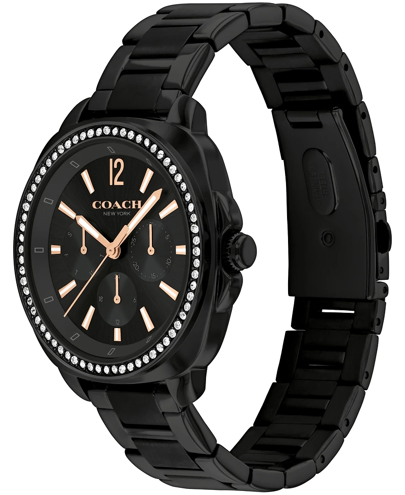 Coach Women's Kitt Ionic Plated Black Stainless Steel Bracelet Watch 38mm