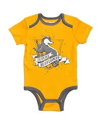 Harry Potter Baby Boys Gryffindor Hufflepuff Ravenclaw Baby Bodysuit Pants and Hat 3 Piece Outfit Set Newborn to