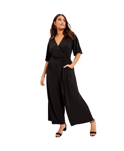 June + Vie Women's Wide-Leg Jumpsuit