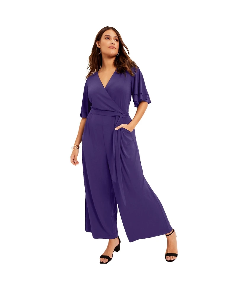 June + Vie Women's June + Vie Wide-Leg Jumpsuit