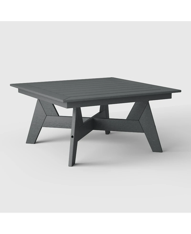 WestinTrends Modern Low Outdoor Patio Square Hdpe 37" Coffee Table