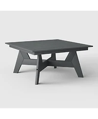 WestinTrends Modern Low Outdoor Patio Square Hdpe 37" Coffee Table