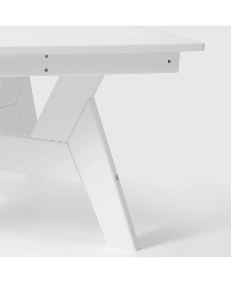 WestinTrends Modern Low Outdoor Patio Square Hdpe 37" Coffee Table