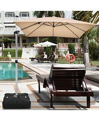 Skonyon 260 lbs Offset Patio Umbrella Base with Wheels Sand Water Filled