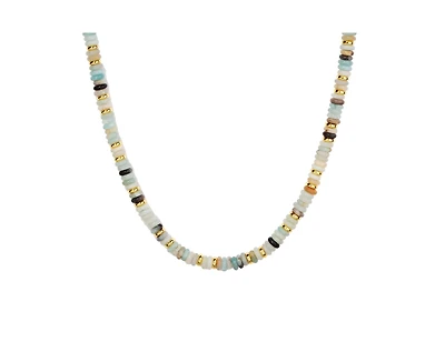 Little Sky Stone Lila Sterling Silver Mixed Gemstone Multicolor Beaded Choker Necklace