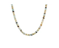 Little Sky Stone Lila Sterling Silver Mixed Gemstone Multicolor Beaded Choker Necklace