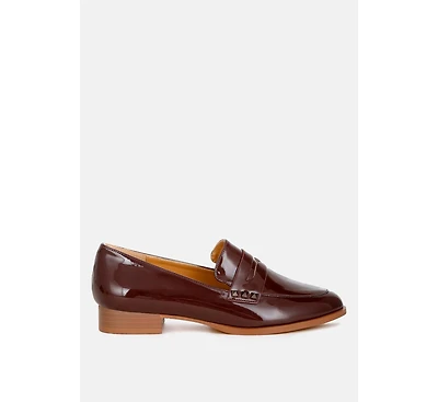 Rag & Co Patent Pleather Penny Loafers Women