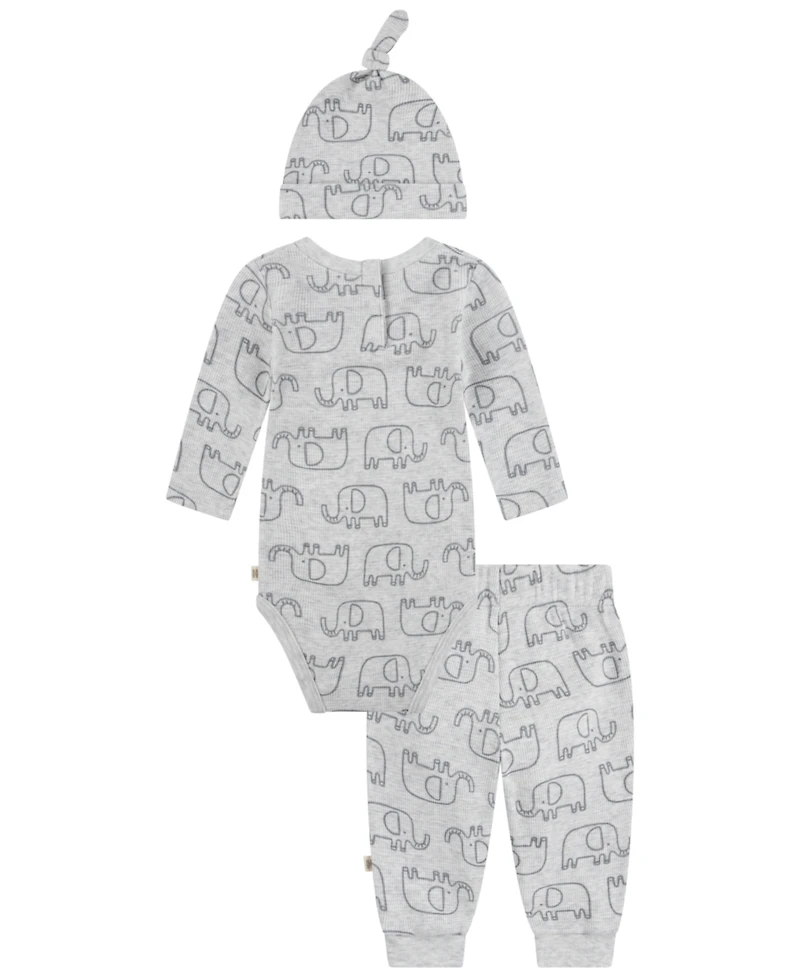 Huggies Baby Boys Long Sleeve Bodysuit, Pants and Hat 3-Piece Set